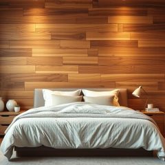 Drewniana ściana w sypialni: inspiracje, rodzaje i trendy aranżacji